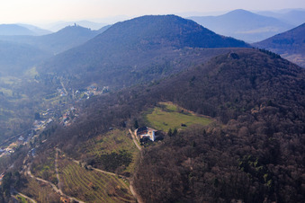 Aerial photograpy of Slevogthof in Leinsweiler in the state Rhineland-Palatinate, Germany
