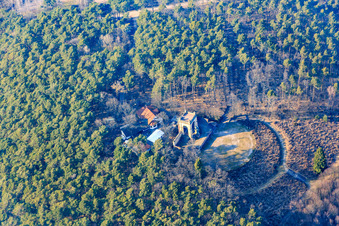 Aerial photograpy of Victory and Peace Monument in Edenkoben in the state Rhineland-Palatinate, Germany