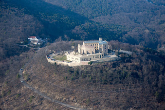 Aerial photograpy of Hambach Castle in the district Diedesfeld in Neustadt an der Weinstraße in the state Rhineland-Palatinate, Germany