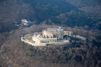Hambach Castle in the district Diedesfeld in Neustadt an der Weinstraße in the state Rhineland-Palatinate, Germany seen from above