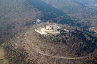 Bird's eye view of Hambach Castle in the district Diedesfeld in Neustadt an der Weinstraße in the state Rhineland-Palatinate, Germany