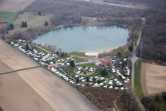Aerial photograpy of Rœschwoog in the state Bas-Rhin, France