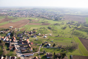 Aerial view of Retschwiller in the state Bas-Rhin, France
