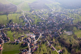 Aerial view of Lampertsloch in the state Bas-Rhin, France