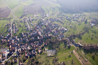 Oblique view of Lampertsloch in the state Bas-Rhin, France