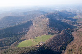 Aerial photograpy of Gimbelhof in Wingen in the state Bas-Rhin, France