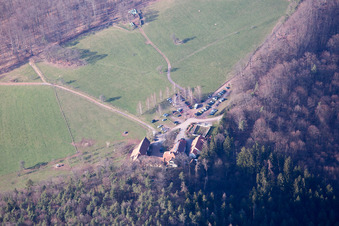 Bird's eye view of Gimbelhof in Wingen in the state Bas-Rhin, France