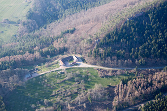 Drone image of Gimbelhof in Wingen in the state Bas-Rhin, France