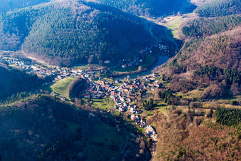 Village view in Schönau in the state Rhineland-Palatinate, Germany