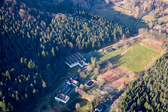 Sports field at Heilsbach in Schönau in the state Rhineland-Palatinate, Germany