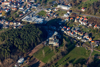 Dahn in the state Rhineland-Palatinate, Germany from above