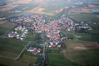 Aerial view of Impflingen in the state Rhineland-Palatinate, Germany