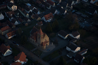 Church building in the village of in Insheim in the state Rhineland-Palatinate, Germany