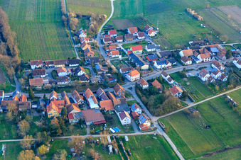 Aerial view of View of the town from the north in Hergersweiler in the state Rhineland-Palatinate, Germany