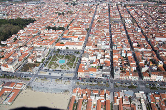 Drone image of Viareggio in the state Lucca, Italy