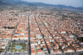 Viareggio in the state Lucca, Italy from a drone