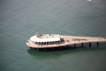 Aerial view of Lido di Camaiore in the state Tuscany, Italy