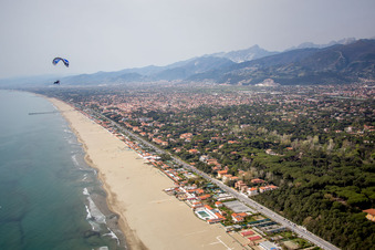 Aerial view of Fiumetto in the state Liguria, Italy