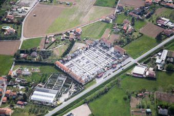 Aerial view of Strettoia in Pietrasanta in the state Lucca, Italy