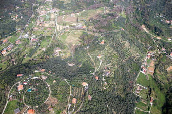Aerial view of Valdicastello in the state Tuscany, Italy