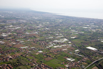 Aerial view of Capezzano Pianore in the state Tuscany, Italy
