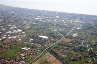 Aerial photograpy of Capezzano Pianore in the state Tuscany, Italy