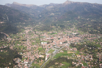 Aerial view of Camaiore in the state Tuscany, Italy
