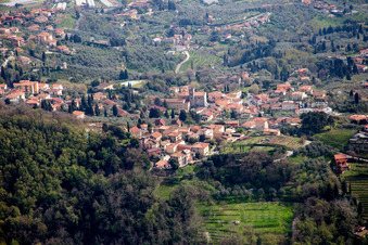 Oblique view of Pedona in the state Tuscany, Italy