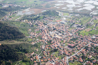 Aerial view of Massarosa in the state Lucca, Italy
