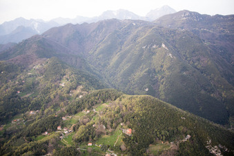 Aerial view of Valdicastello in the state Tuscany, Italy