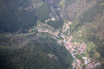 Valdicastello in the state Tuscany, Italy from above