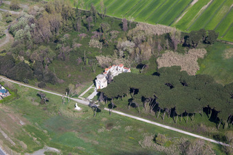 Aerial photograpy of Marinella di Sarzana in the state Liguria, Italy