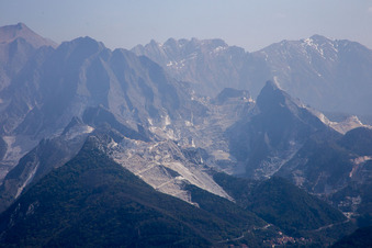 Oblique view of Carrara in the state Massa-Carrara, Italy