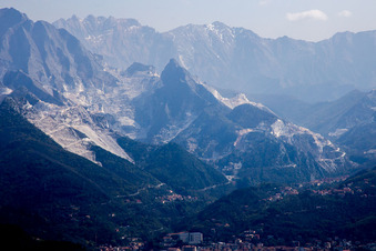 Carrara in the state Massa-Carrara, Italy out of the air