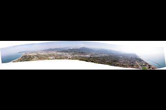 Panorama in Avenza in the state Tuscany, Italy