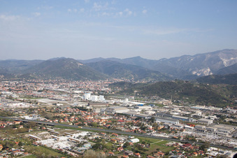 Oblique view of Avenza in the state Tuscany, Italy