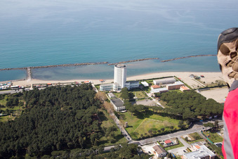 Drone image of Avenza in the state Tuscany, Italy