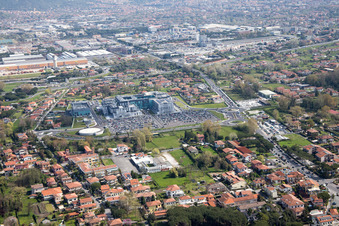 Marina di Massa in the state Tuscany, Italy from above
