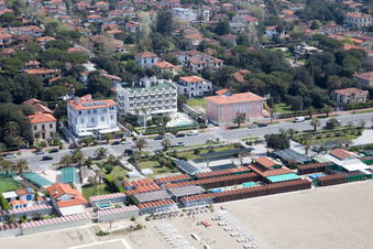 Forte dei Marmi in the state Lucca, Italy from the plane