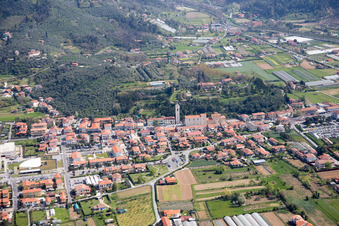 Capezzano Pianore in the state Tuscany, Italy seen from above