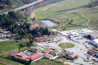 Massarosa in the state Lucca, Italy seen from a drone