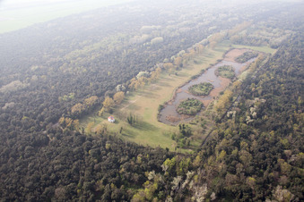 Aerial view of Taglio della Falce in the state Emilia Romagna, Italy