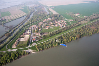 Ca' Tiepolo in the state Veneto, Italy viewn from the air