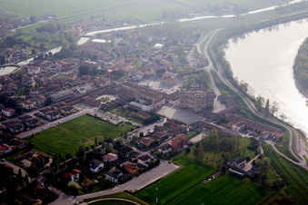 Aerial view of Mesola in the state Ferrara, Italy