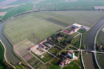 Aerial view of Lodigiana in the state Emilia Romagna, Italy
