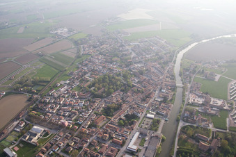 Aerial view of Migliarino in the state Emilia Romagna, Italy