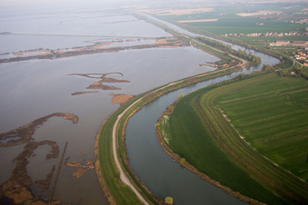 Aerial view of Sant'Alberto in the state Emilia Romagna, Italy