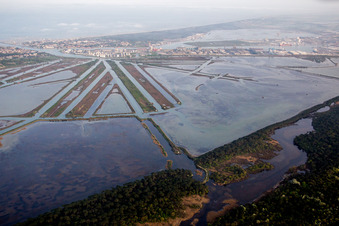 Aerial photograpy of Marina di Ravenna in the state Emilia Romagna, Italy