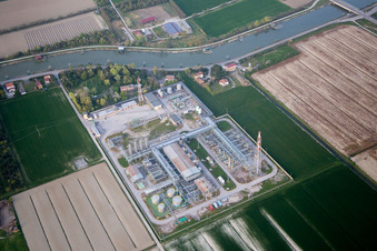 Aerial view of Casalborsetti in the state Emilia Romagna, Italy
