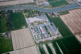 Aerial photograpy of Casalborsetti in the state Emilia Romagna, Italy